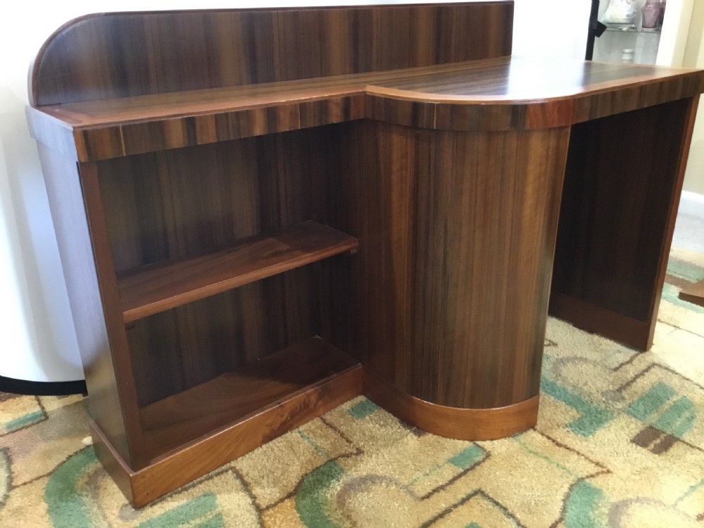 An Art Deco Walnut Desk and Bookcase View V