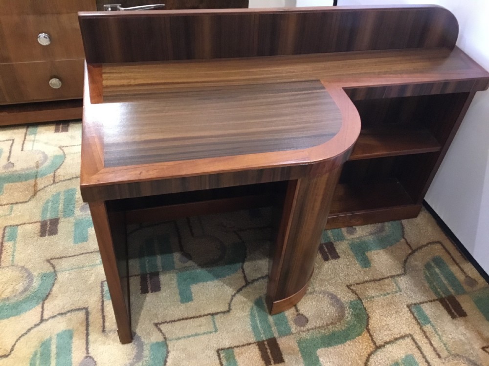 An Art Deco Walnut Desk and Bookcase View VI