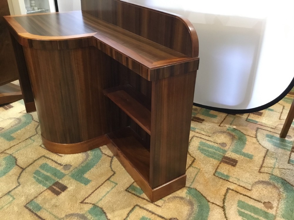 An Art Deco Walnut Desk and Bookcase View VII