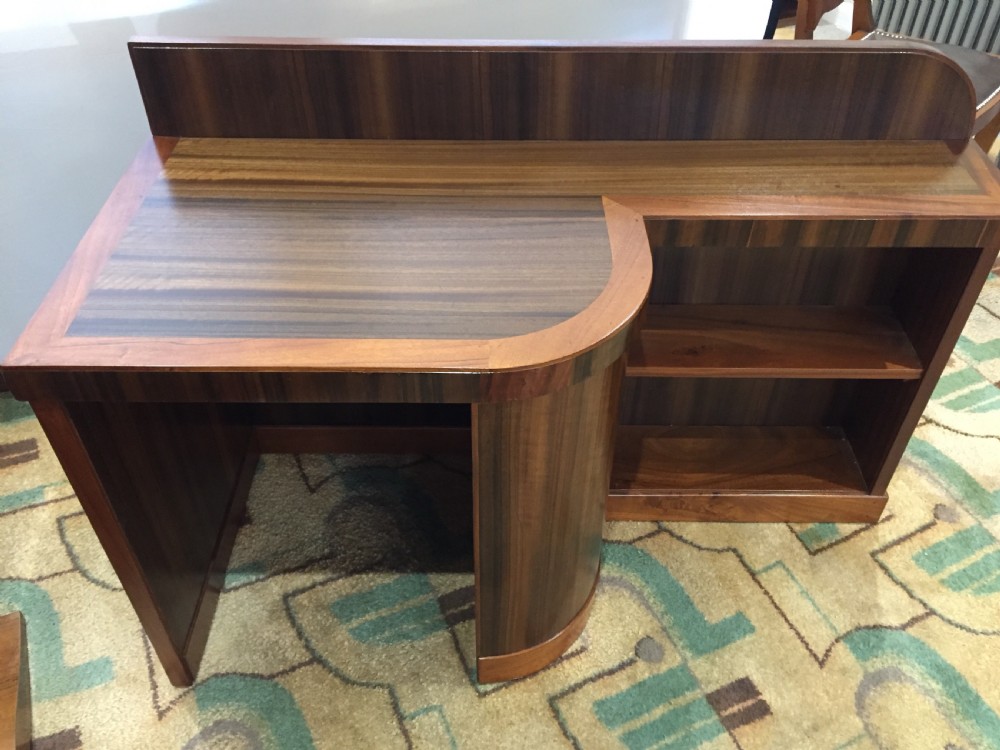 An Art Deco Walnut Desk and Bookcase View VIII