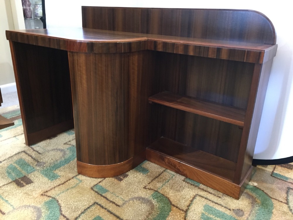 An Art Deco Walnut Desk and Bookcase View IX