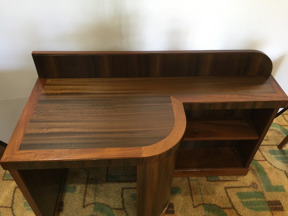 An Art Deco Walnut Desk and Bookcase View X