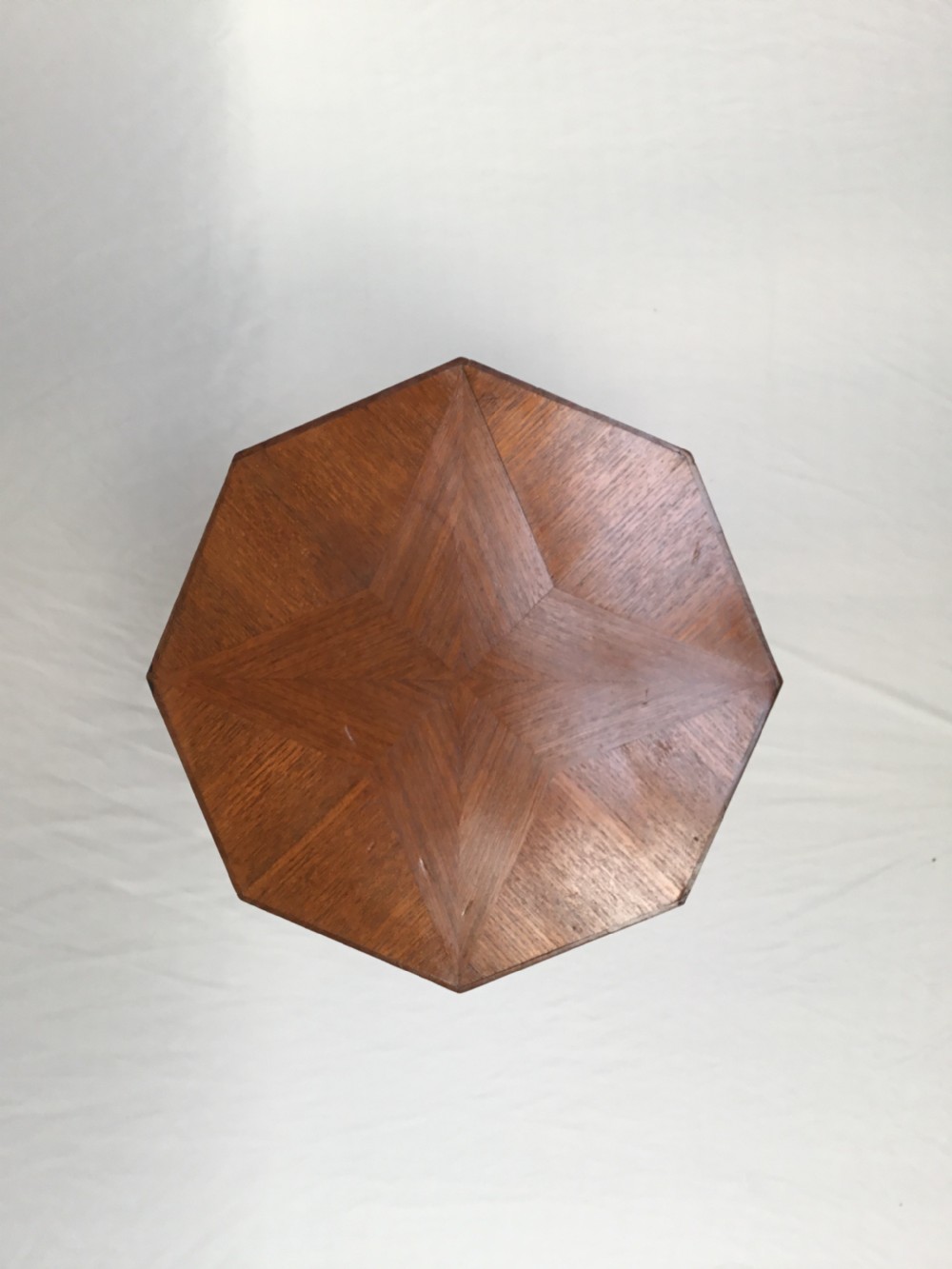 A love;y small Oak Art Deco Octagonal sidetable.  View II