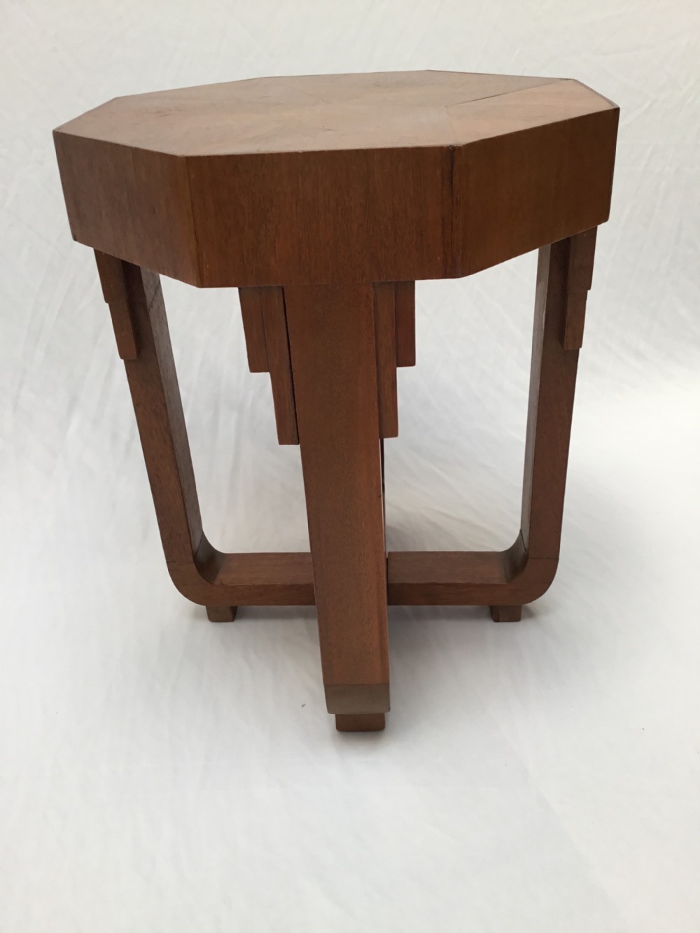 A love;y small Oak Art Deco Octagonal sidetable.  View IV
