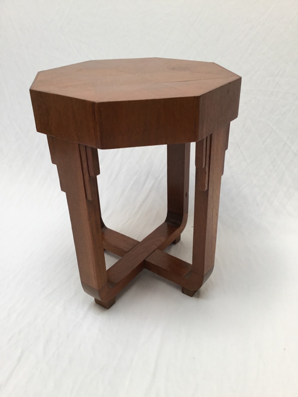 A love;y small Oak Art Deco Octagonal sidetable.  View V