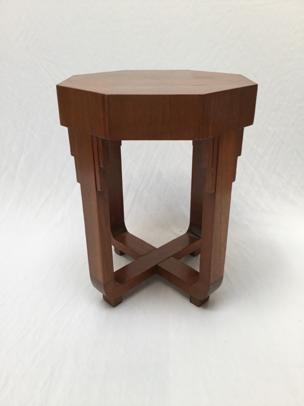 A love;y small Oak Art Deco Octagonal sidetable.  View VI