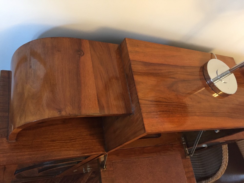 A Walnut Art Deco Bureau and Display Cabinet View V