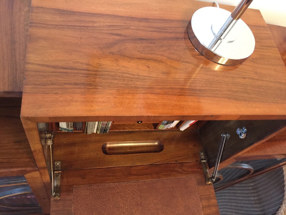 A Walnut Art Deco Bureau and Display Cabinet View VI