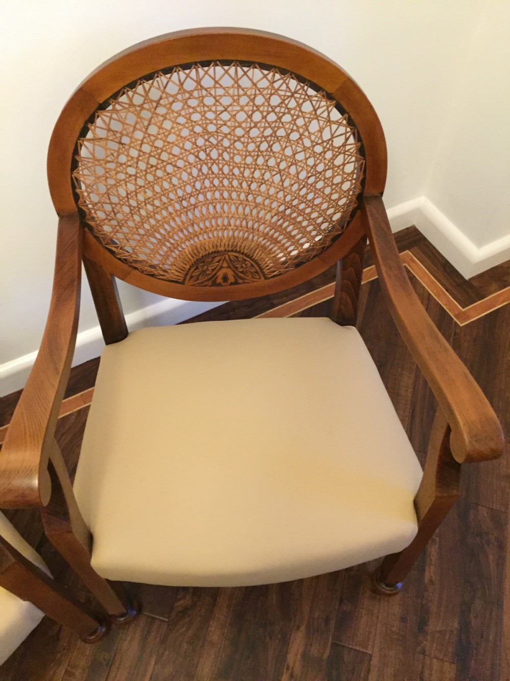 A Pair of Fine 1920’s Walnut Bergere Chairs. View VII