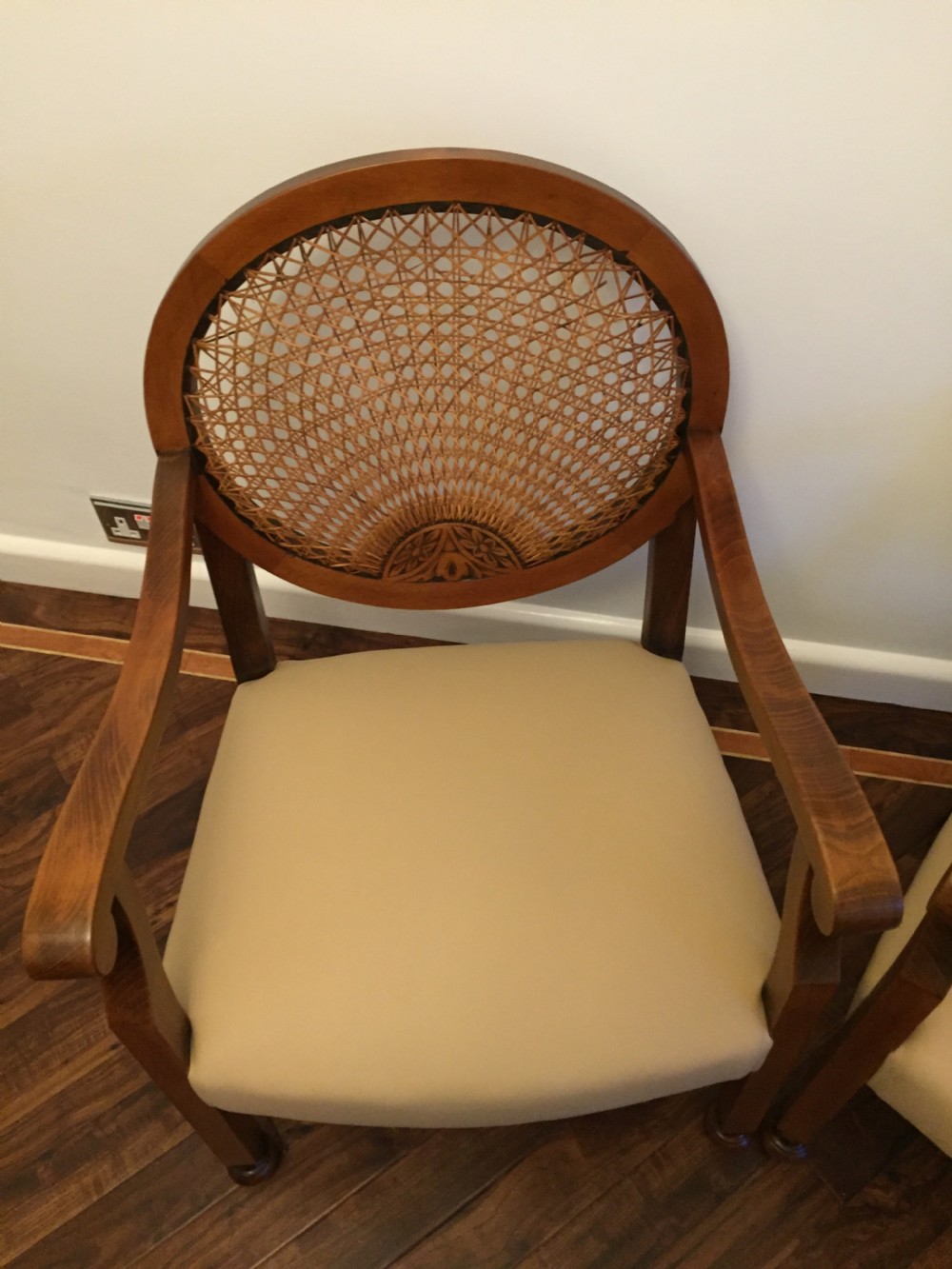 A Pair of Fine 1920’s Walnut Bergere Chairs. View VIII