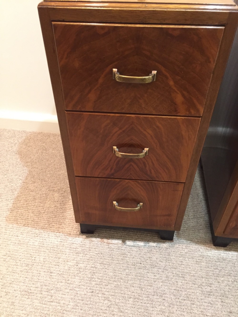 A Good Pair of Art Deco Walnut Bedside Cabinets. View IX