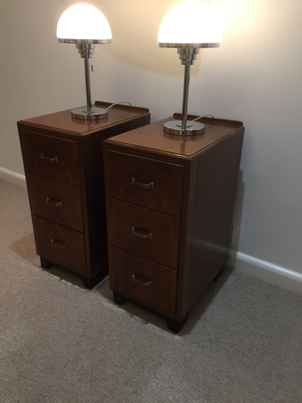 A Good Pair of Art Deco Walnut Bedside Cabinets. View XI