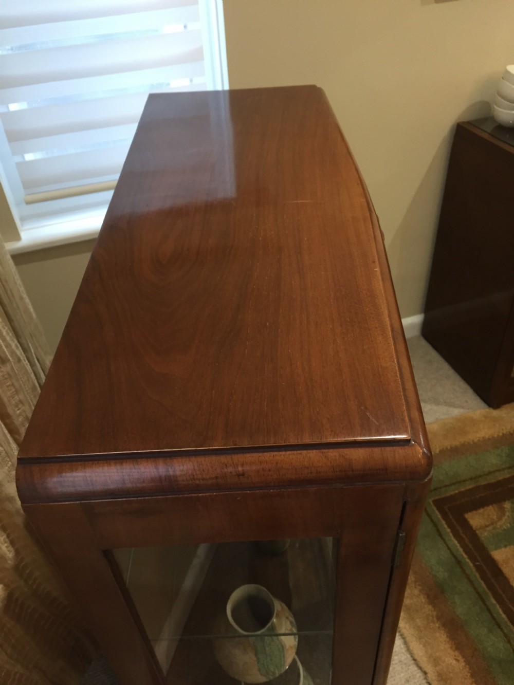 A Good Quality Art Deco Walnut Display Cabinet View V