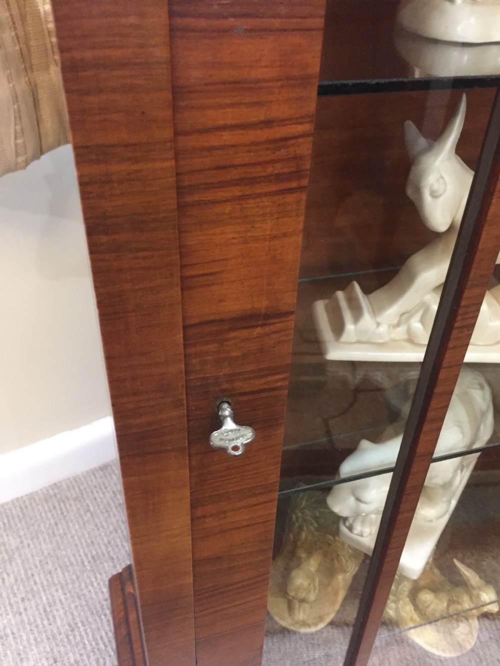 An Art Deco Walnut Display Cabinet View IV