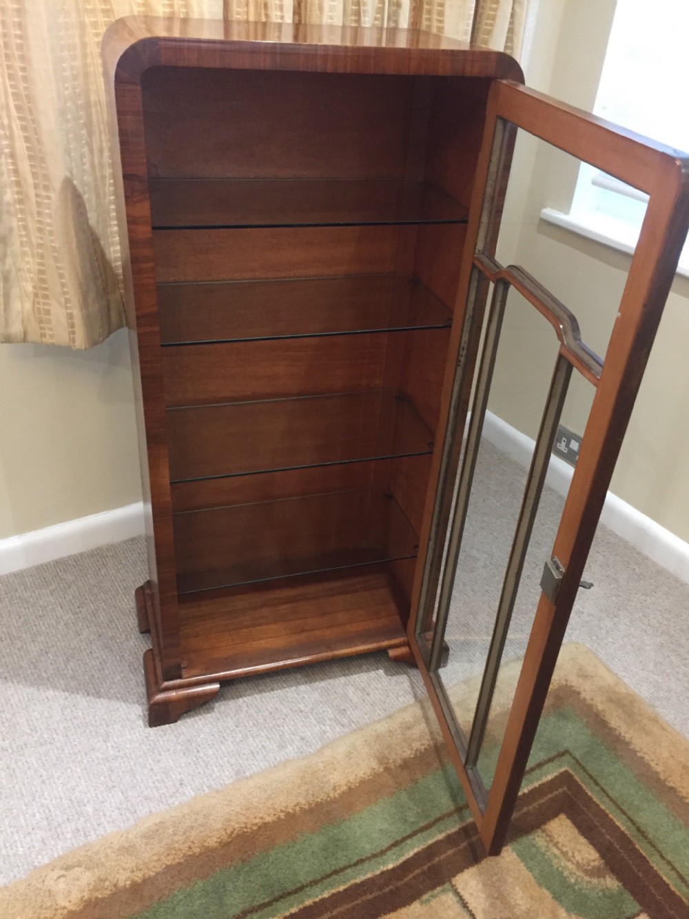 An Art Deco Walnut Display Cabinet View IX