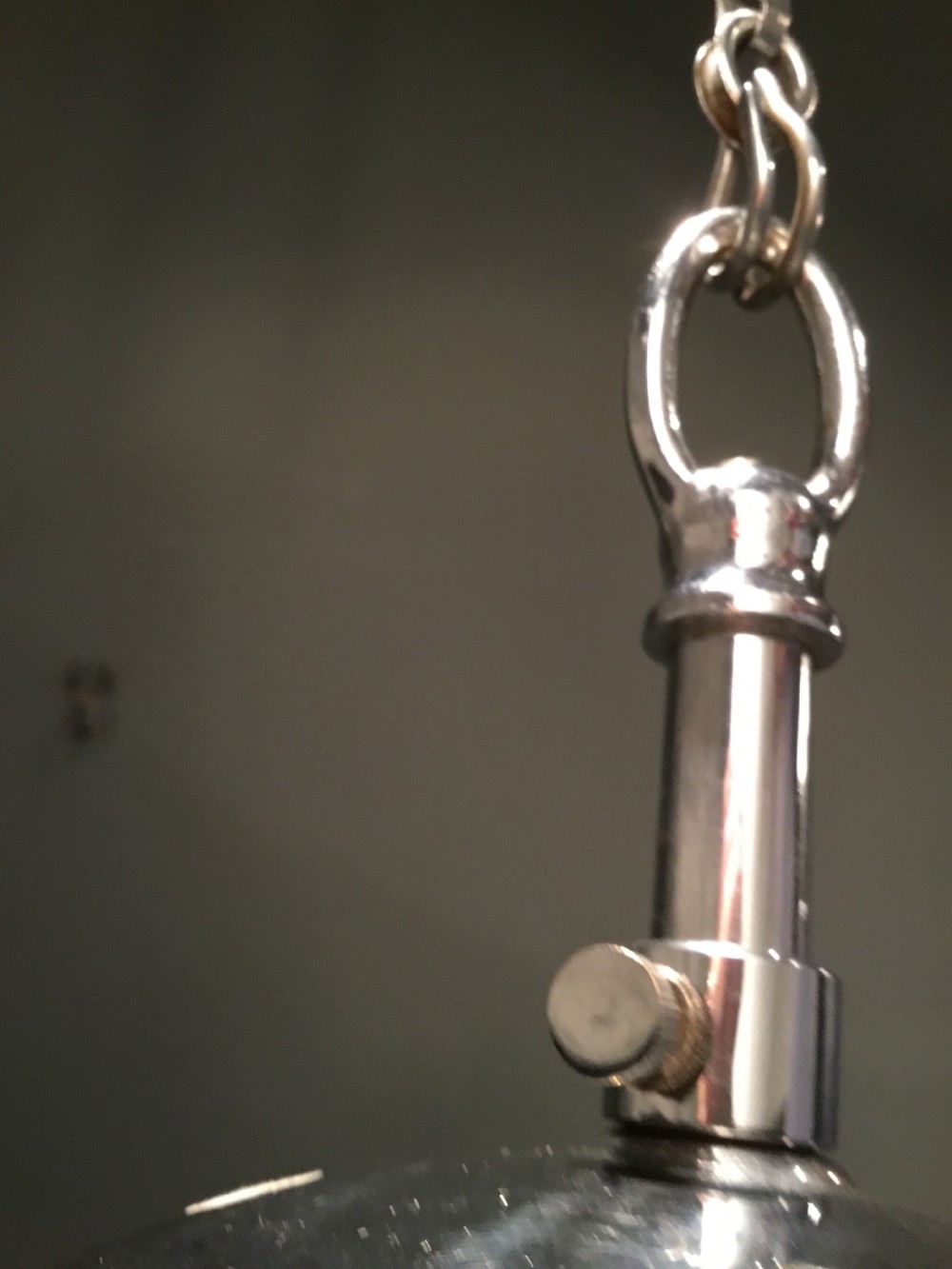 A Large Art Deco Pendant Light and Chrome Chain View V