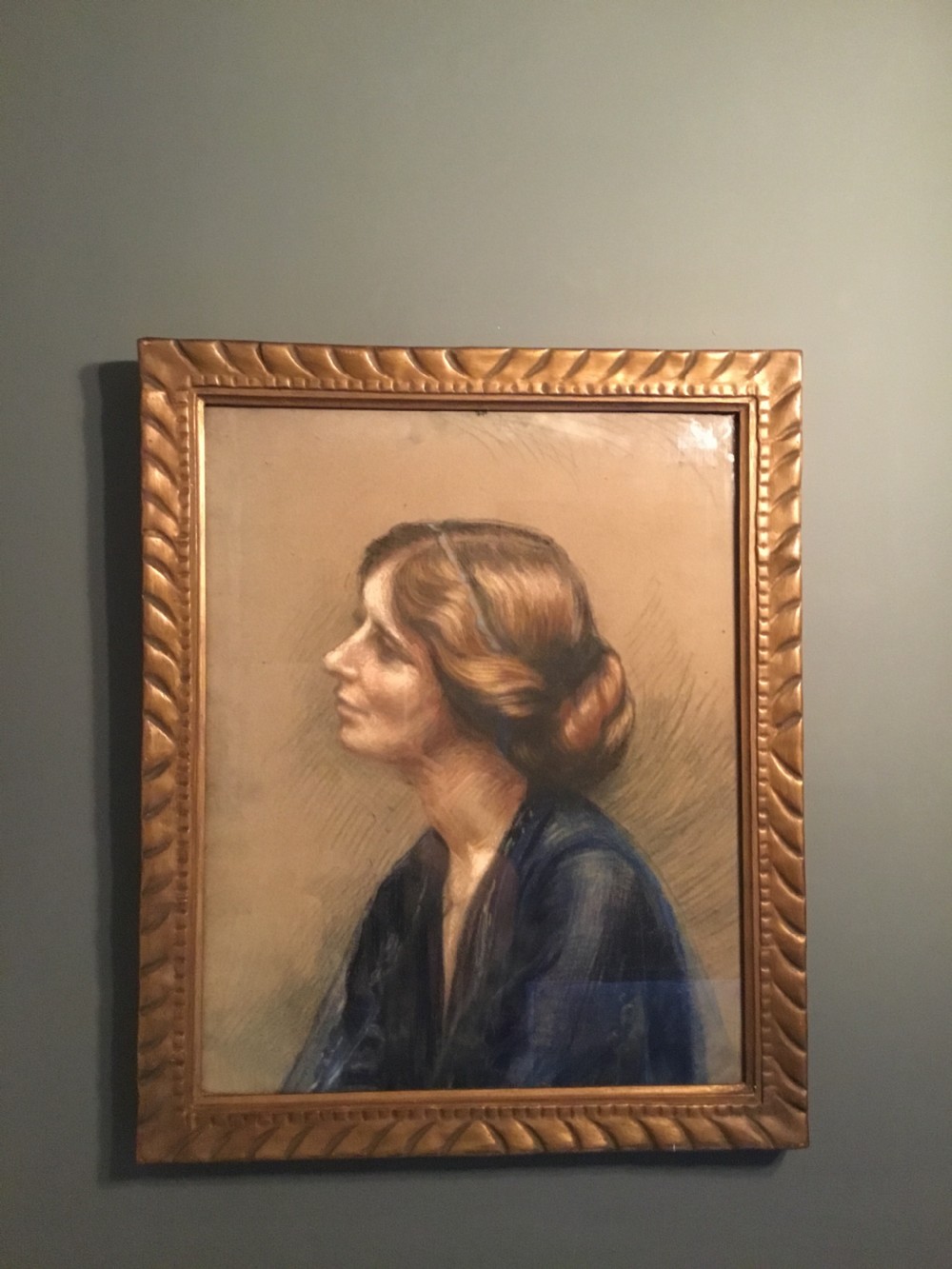 A pastel portrait from the Art Deco era.