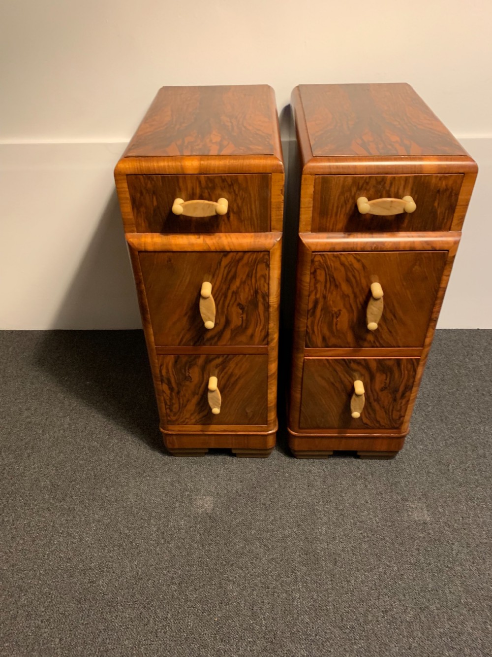 A pair of Art Deco bedside cabinets View II