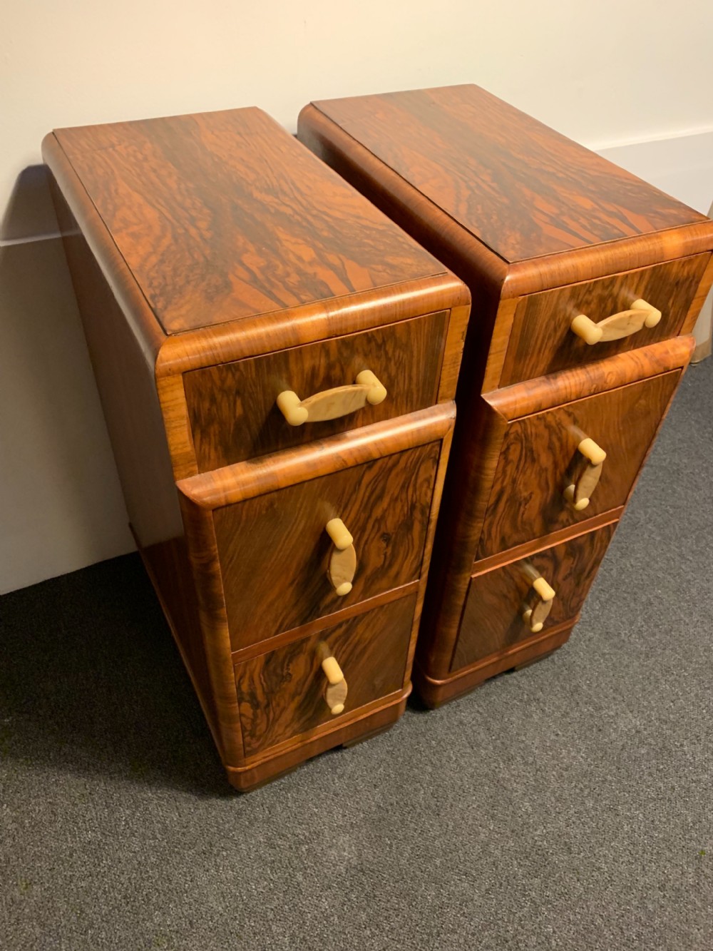 A pair of Art Deco bedside cabinets View III