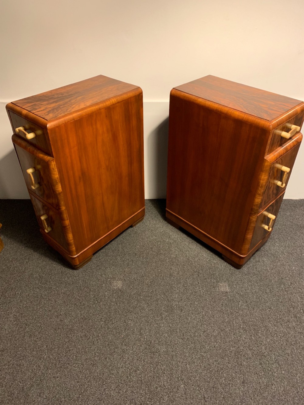 A pair of Art Deco bedside cabinets View VI