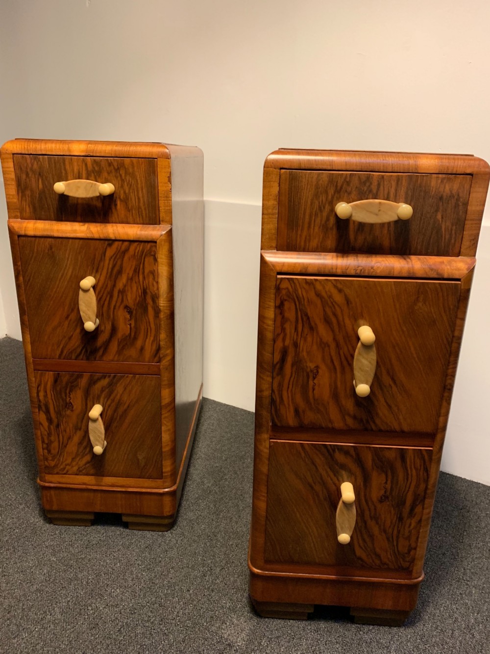 A pair of Art Deco bedside cabinets View VII