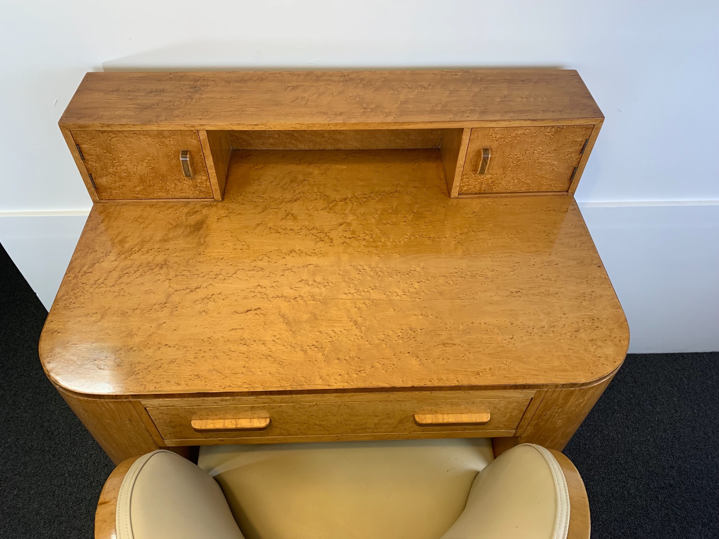 Art Deco Birds Eye Maple Desk And Epstein Chair. | 626408