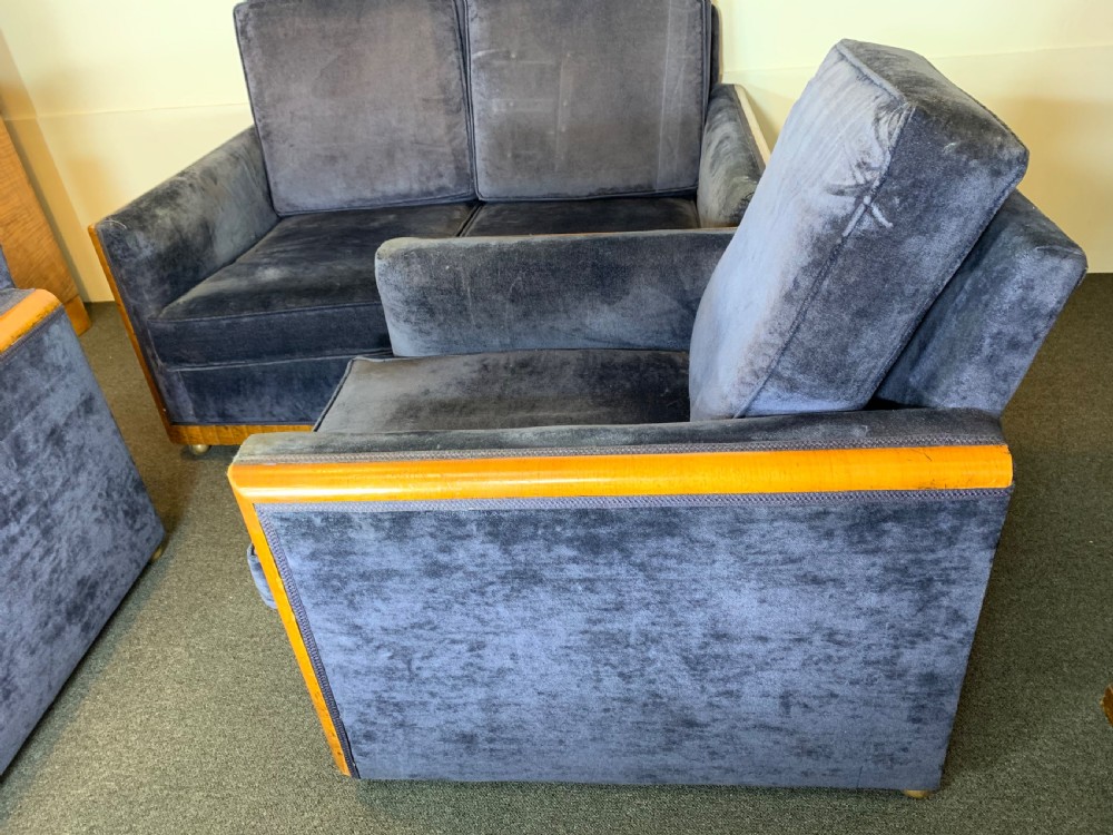 Art Deco Three Piece Suite for Reupholstery  View IV