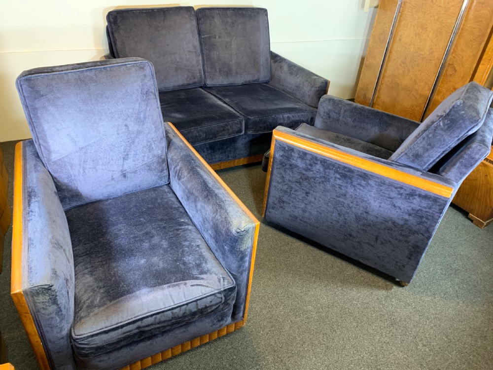 Art Deco Three Piece Suite for Reupholstery  View IX