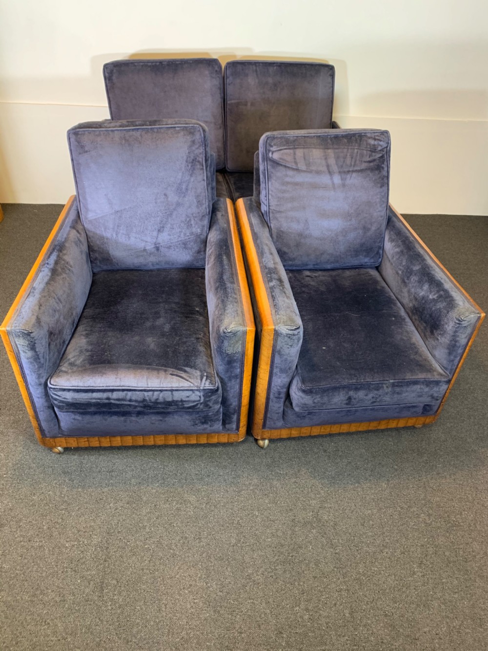 Art Deco Three Piece Suite for Reupholstery  View XI