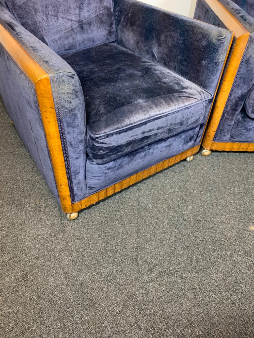 Art Deco Three Piece Suite for Reupholstery  View XV