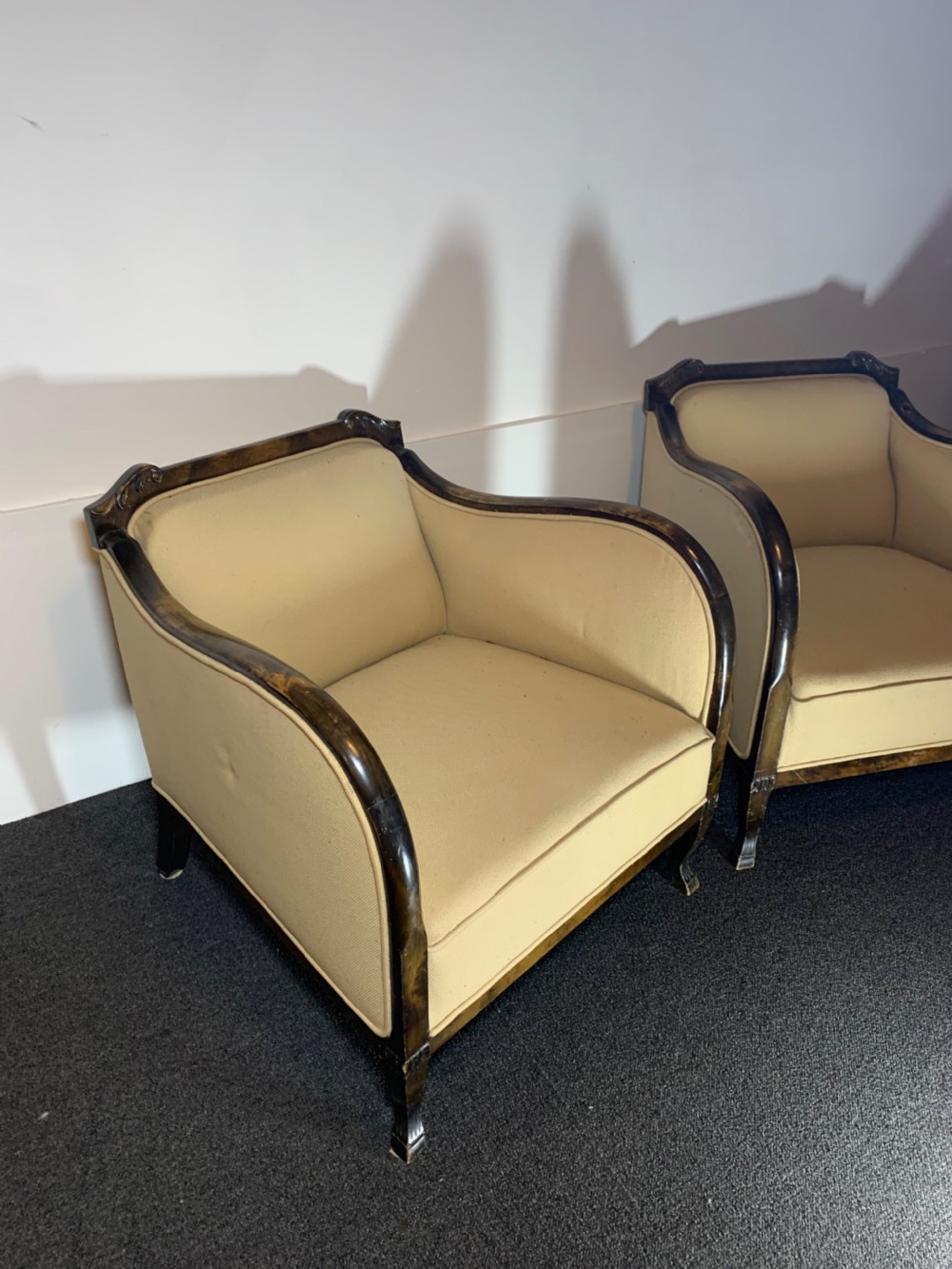 Art Deco Pair of Armchairs for Reupholstery View III