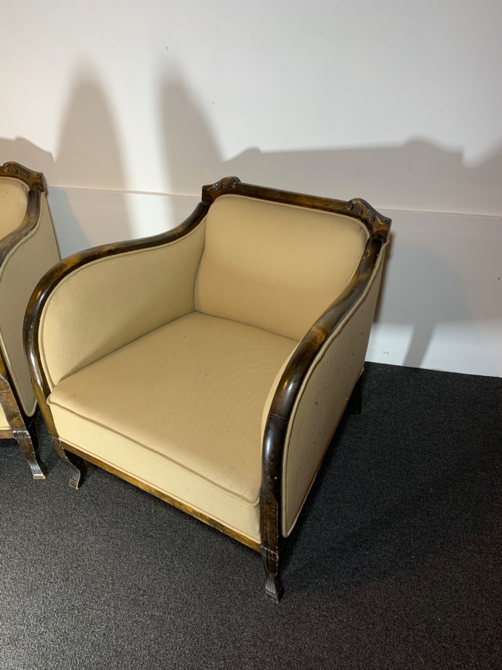 Art Deco Pair of Armchairs for Reupholstery View IV