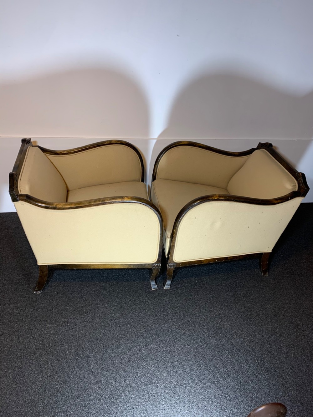 Art Deco Pair of Armchairs for Reupholstery View X