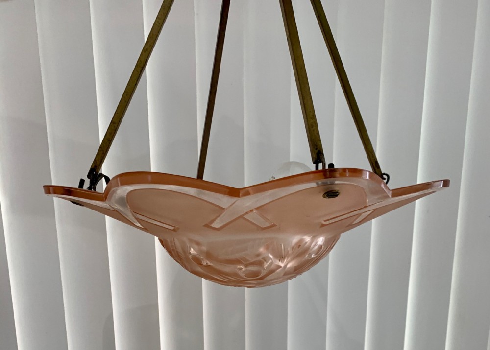 Art Deco Pendant Light by Degue. View II