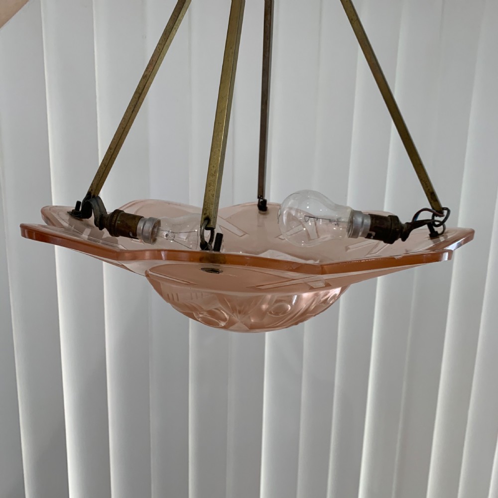 Art Deco Pendant Light by Degue. View XII