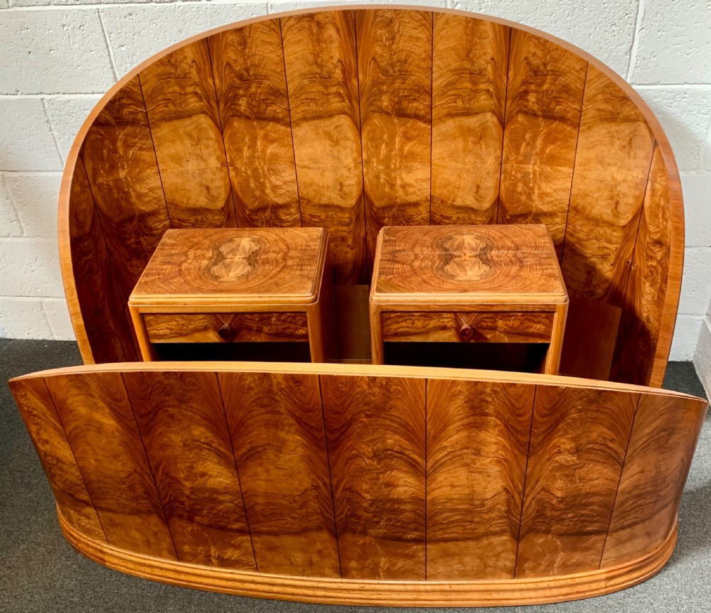 A French Art Deco Bed and A Pair of Matching Bedside Cabinets View V