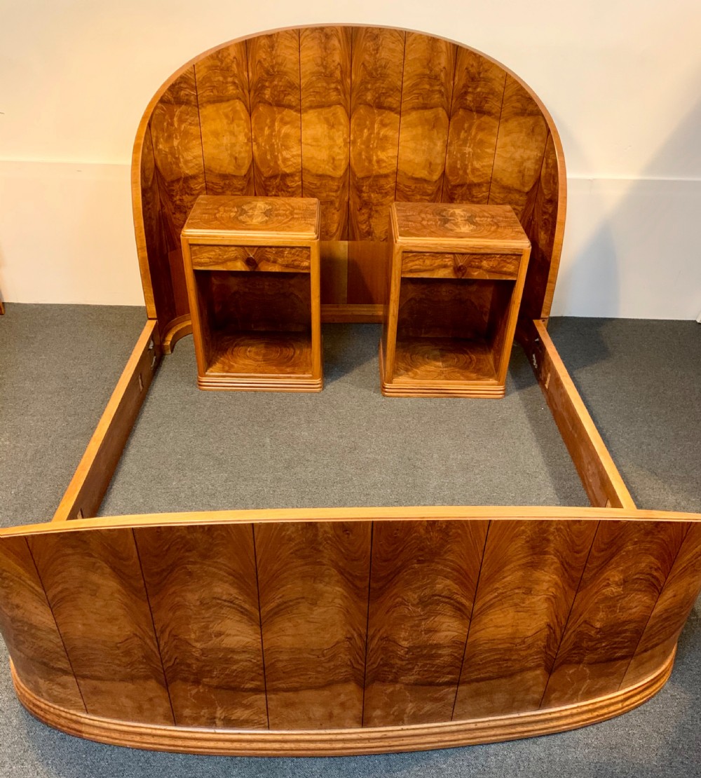 A French Art Deco Bed and A Pair of Matching Bedside Cabinets View VI
