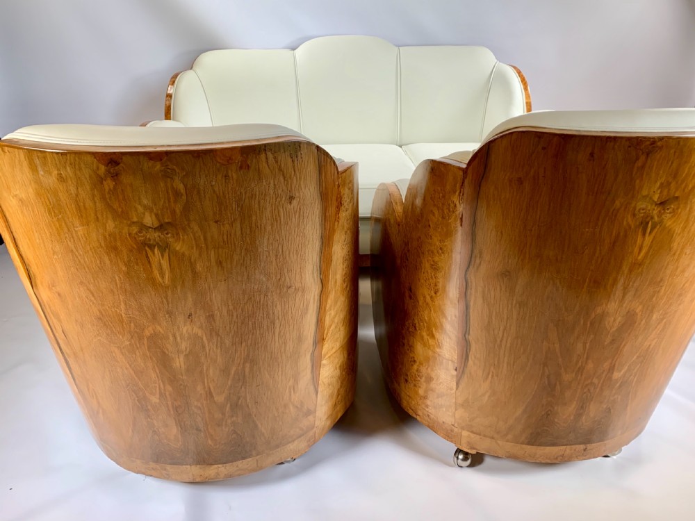 Art Deco three piece cloud suite by Harry and Lou Epstein View V