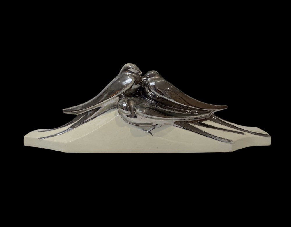 Art Deco Sculpture of Swallows 