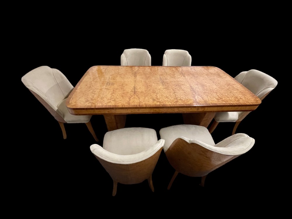 Art Deco Dining Room Table and Six Chairs by Harry and Lou Epstein 