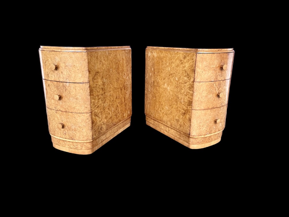 Quality Pair of Art Deco Bedside Tables by Bowman Brothers