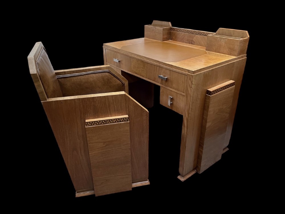 A Fine Art Deco Desk and Chair