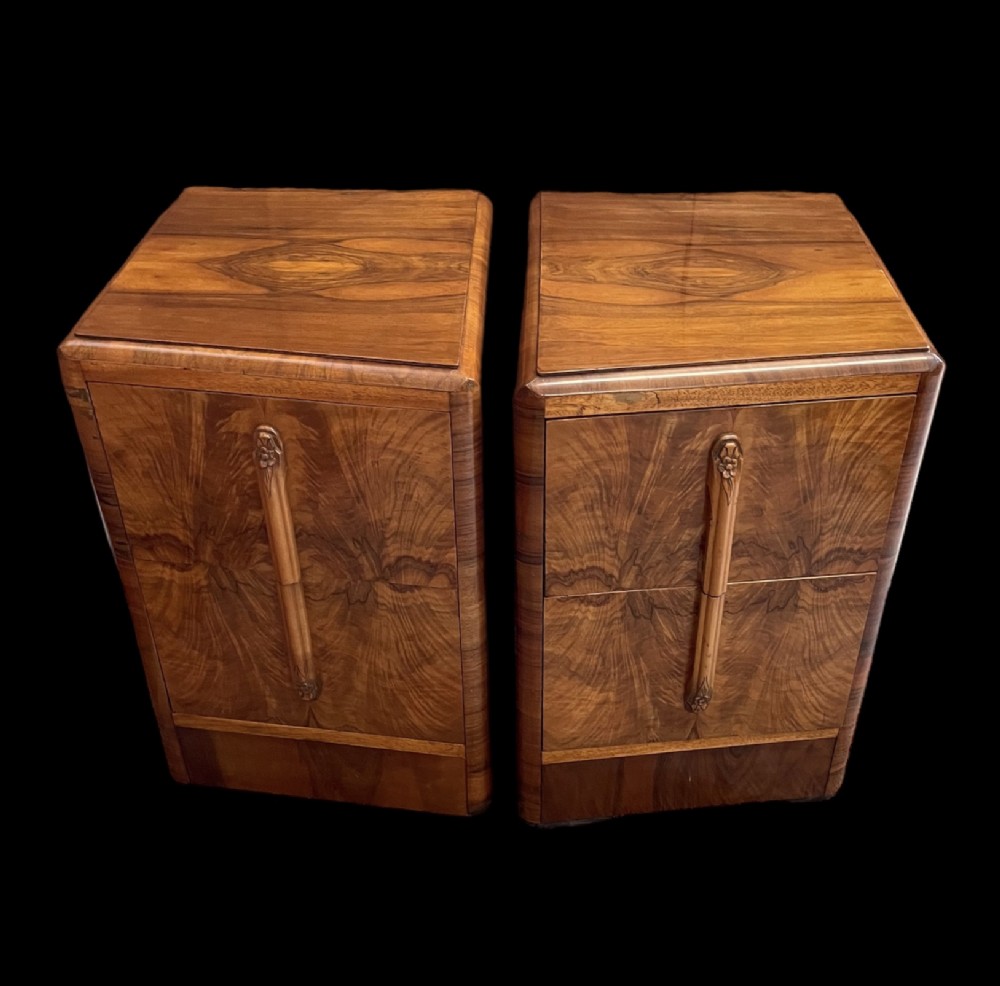 Fine Pair of Art Deco Bedside Tables
