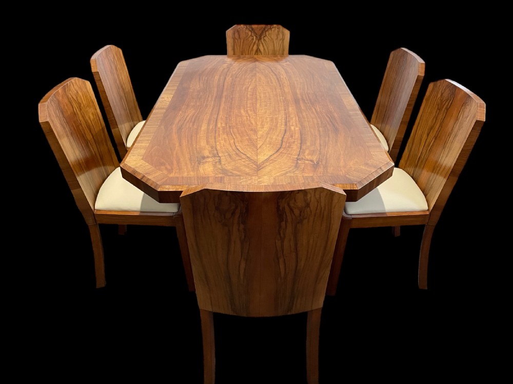 Art Deco Table and Six Chairs