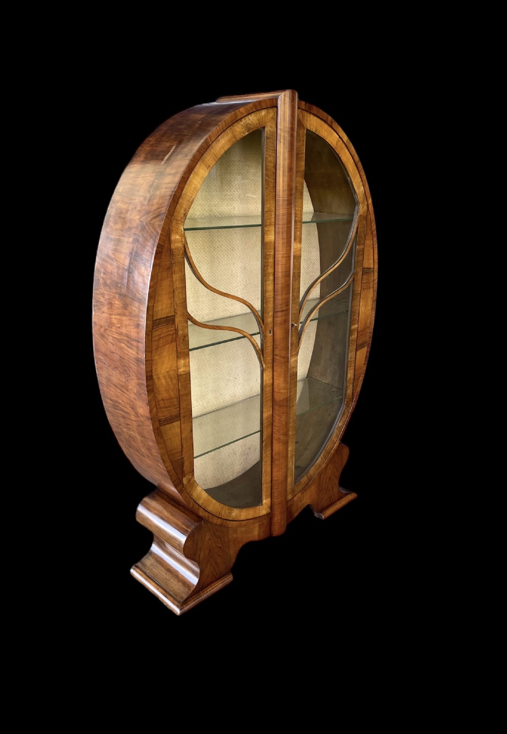 Art Deco Oval Display Cabinet