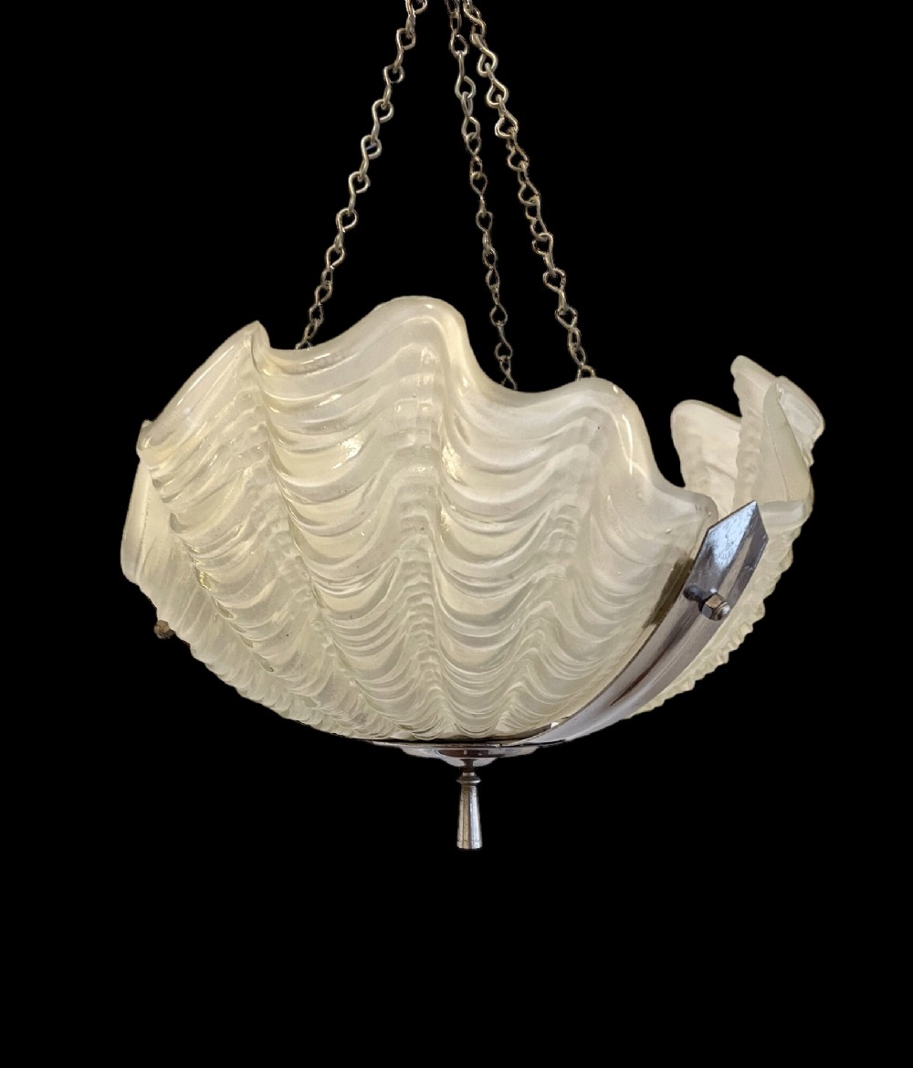 Art Deco Clam Shell Ceiling Light