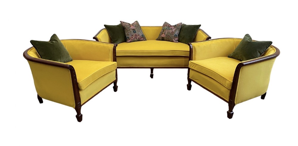 French Sofa and Pair of Armchairs