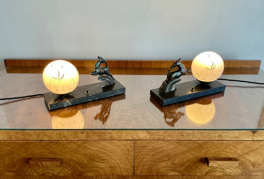 Pair of French Art Deco Mood lamps View III