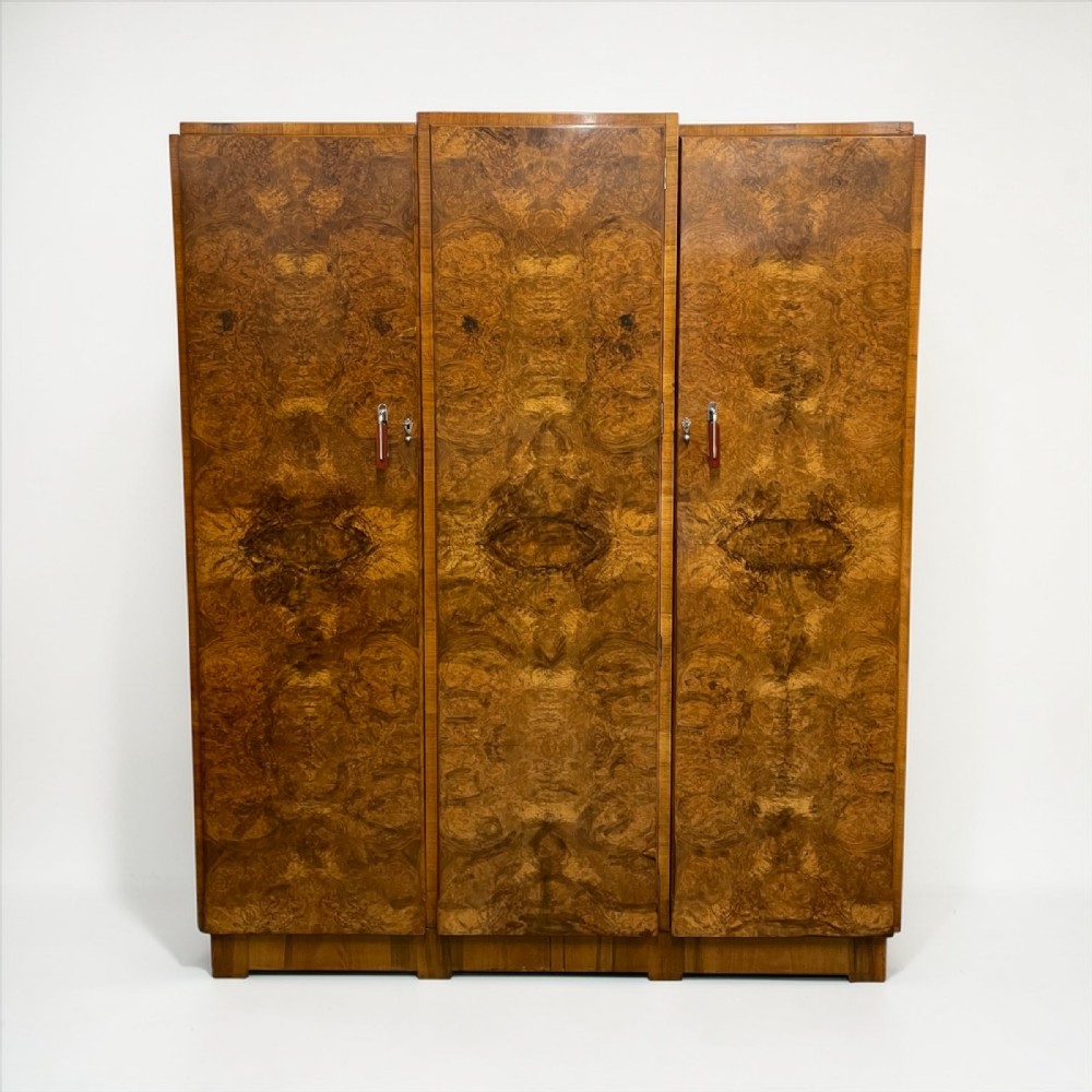A FIne Art Deco Triple Wardrobe