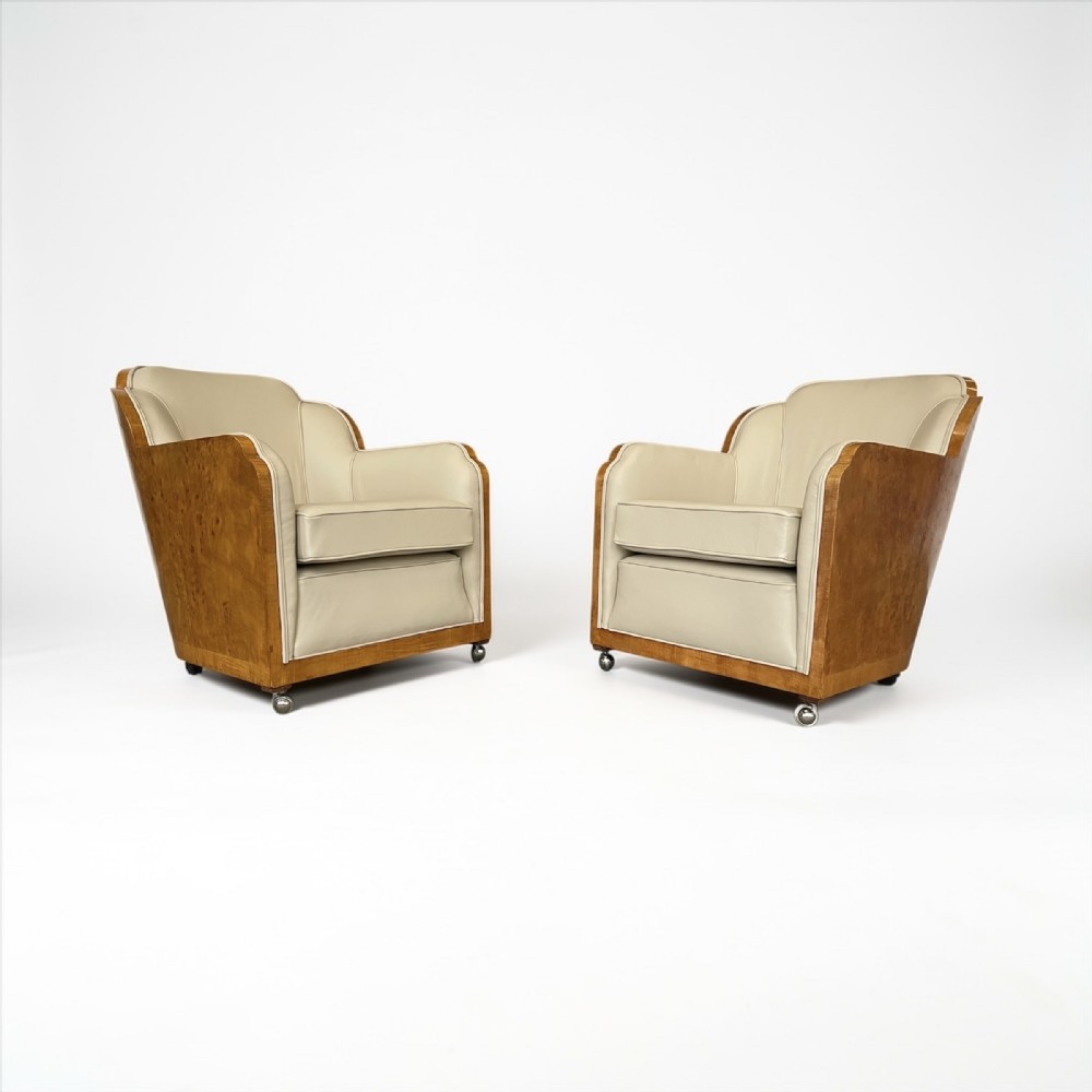 A Fine Pair of Art Deco Lounge Chairs by Harry and Lou Epstein